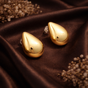 Sleek Gold Teardrop Studs