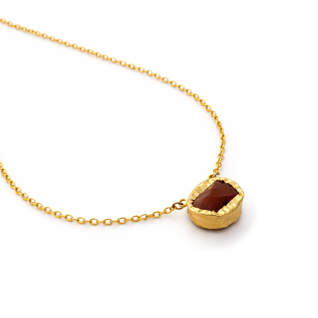 Ruby Glow Minimalist Pendant Necklace
