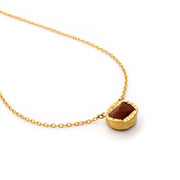 Ruby Glow Minimalist Pendant Necklace