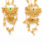 gold-plated traditional Kashmiri jhumka earrings