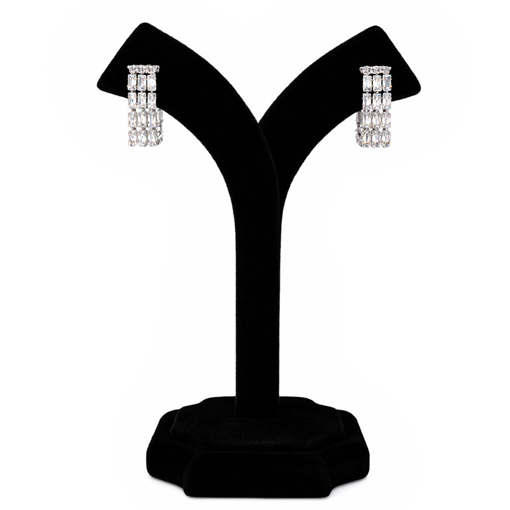 Crystal Royale Baguette Hoops Earrings