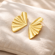Fan Flair Gold Earrings