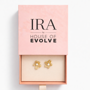 Floral Spark Gold Stud Earring