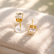 Radiant Rectangle Crystal Stud Earrings
