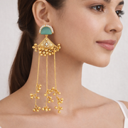 Riwaayat Kashmiri Emerald Long Earrings