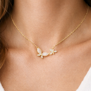 Minimal Wing Charm Chain with pendant