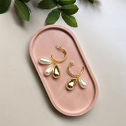 Pearl Trio Hoop Earrings