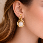 Golden Embrace Pearl Earrings