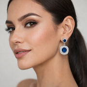Midnight Sapphire Drop Earrings