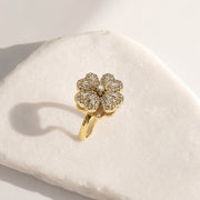 Rotating Floral Studded Ring