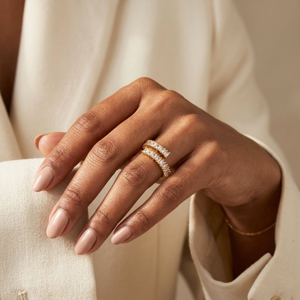 Twin Row Spark Adjustable Ring