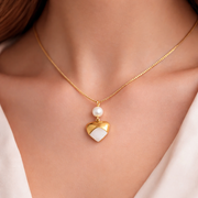 Pearl Embrace Heart Pendant with Chain with pendant