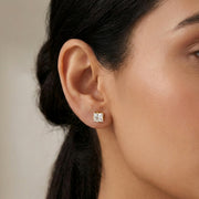 Radiant Rectangle Crystal Stud Earrings