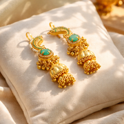Emerald Elysian Peacock kashmiri ear-cuff earring
