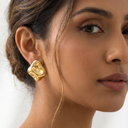 Molten Gold Sculpted Earrings