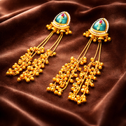 Antique Gold Jhumka Kashmiri Earrings