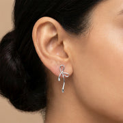 Silver Grace Knot Drop Earrings