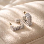 Crystal Royale Baguette Hoops Earrings