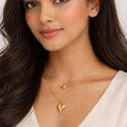 Velora Layered Heart pendant with Chain with pendant