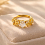 Flora Bloom Crystal Adjustable Ring