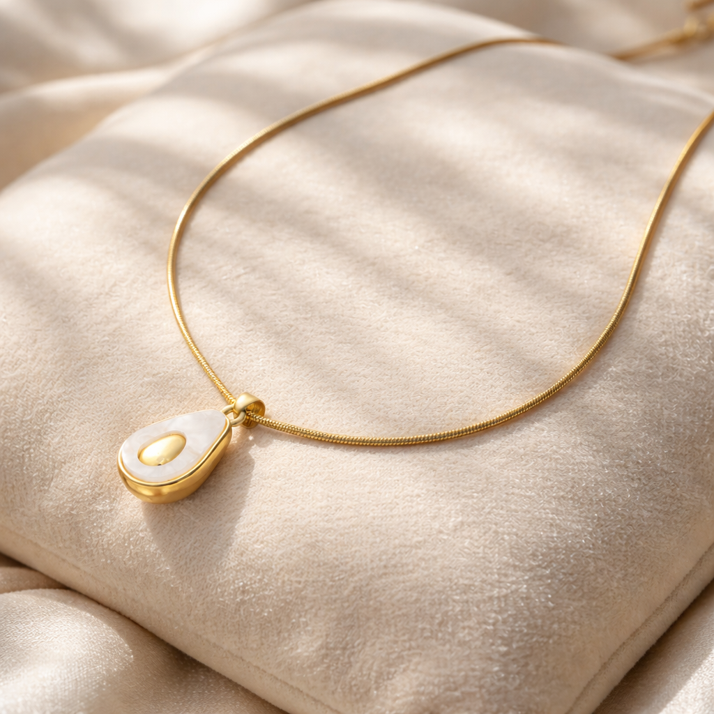 Minimal avocado-shaped pendant