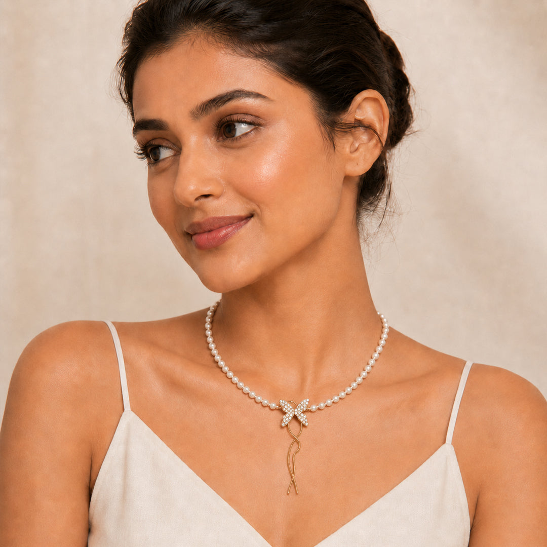 Butterfuly Pearl Necklace