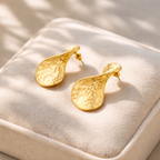 Aurora twisted Hammered Drop Earrings