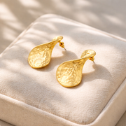 Aurora twisted Hammered Drop Earrings