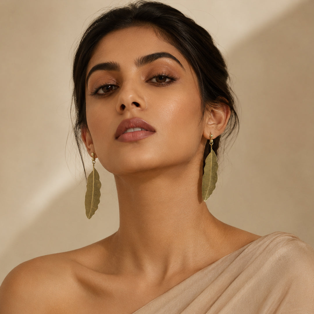 Feather Drop Earrings
