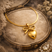 Ribbon Heart Charm Pendant