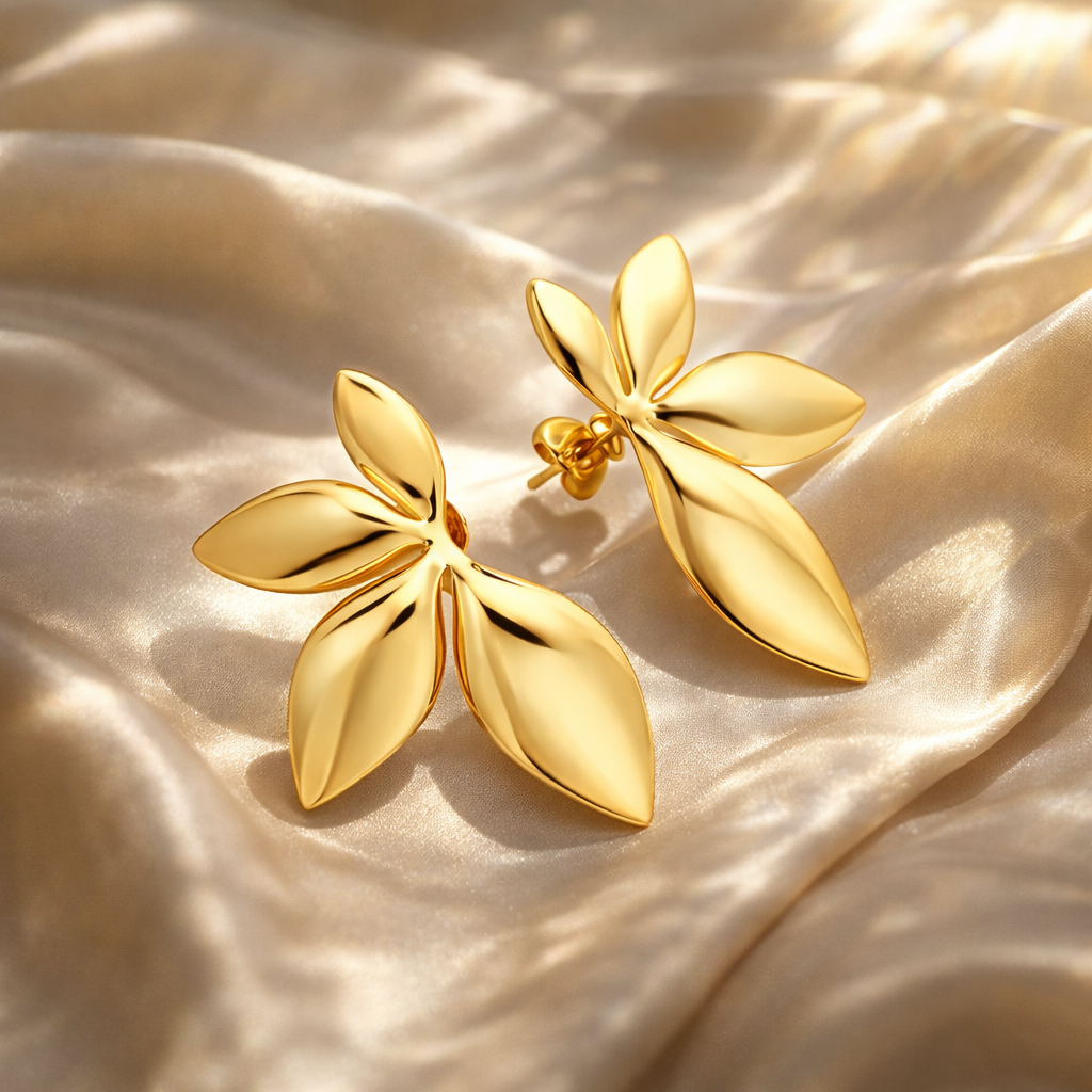 Golden Petal Bloom Earrings