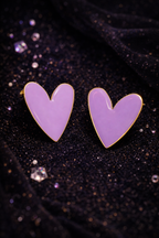 Lavender Love Heart Earrings