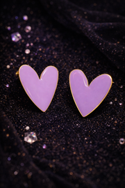 Lavender Love Heart Earrings