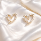 Crystal Open Heart Stud Earrings
