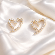 Crystal Open Heart Stud Earrings