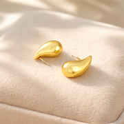 Gold Plated Teardrop Stud Earrings