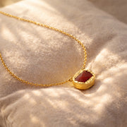 Ruby Glow Minimalist Pendant Necklace