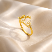 Twin Heart Spark Adjustable Ring