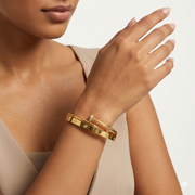 Screw Motif Crystal Bangle