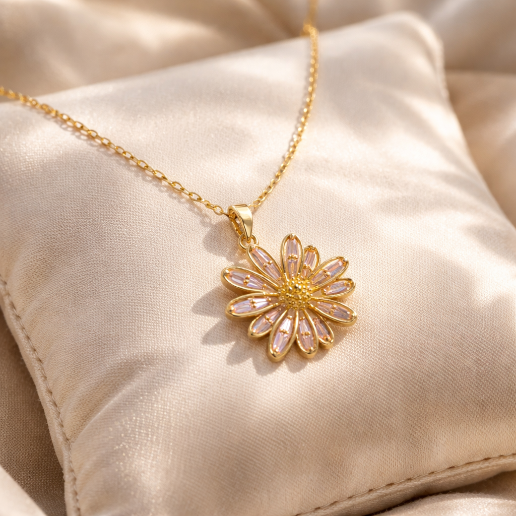 Radiant Daisy Gold Chain with pendant