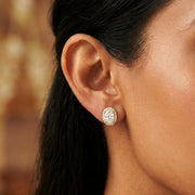 Regal Oval Crystal Stud Earrings