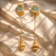 Neelam Aura Long pearl Jhumka Earrings
