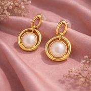 Golden Embrace Pearl Earrings