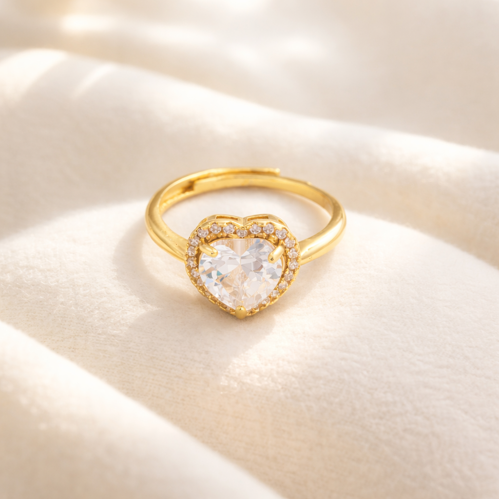 Crystal Heart Promise Ring