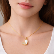 Pearl & Crystal Heart chain with pendant