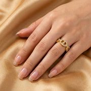 Rustic Charm Textured Gold Band Ring