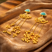 Riwaayat Kashmiri Emerald Long Earrings