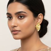 Fan Flair Gold Earrings