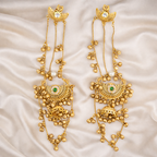 gold-plated traditional Kashmiri jhumka earrings