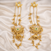gold-plated traditional Kashmiri jhumka earrings